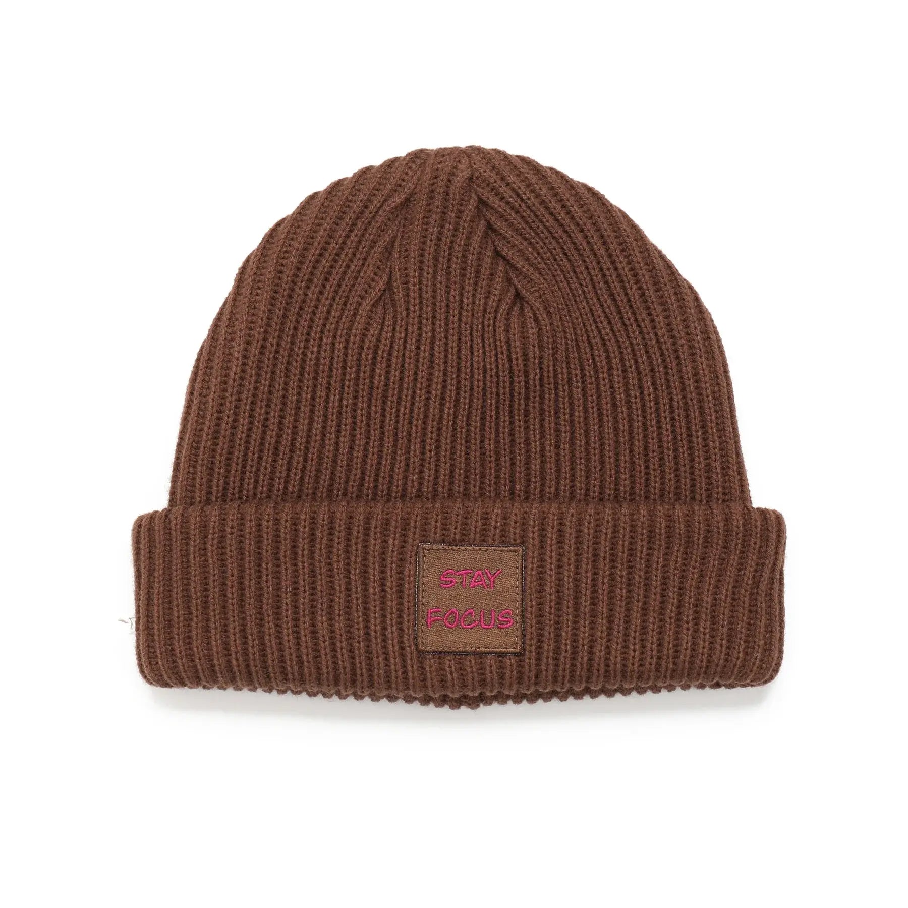 Brown beanie in recycled fibres - Beanie Stay Focus 