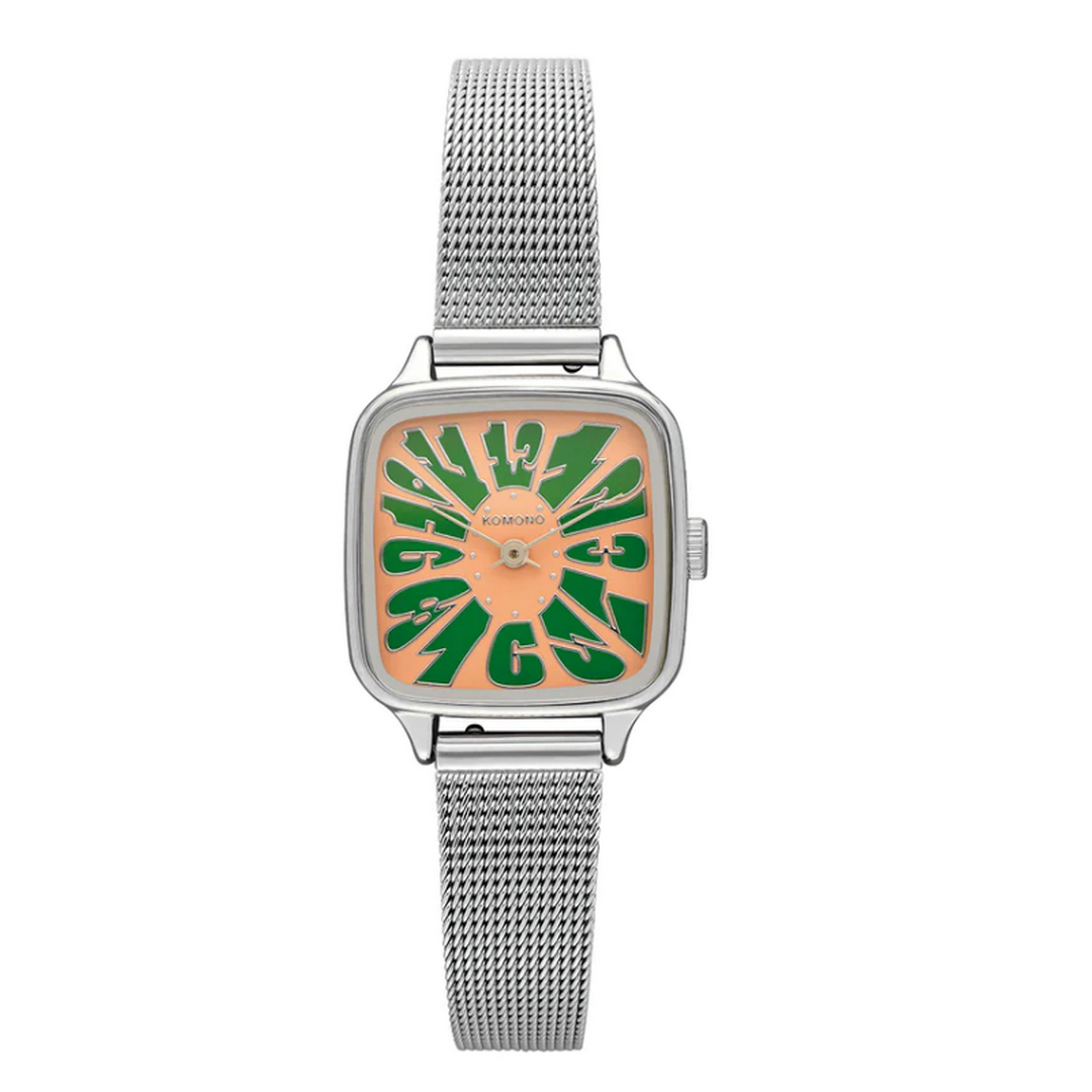 Montre Kate flower royale silver blush forest