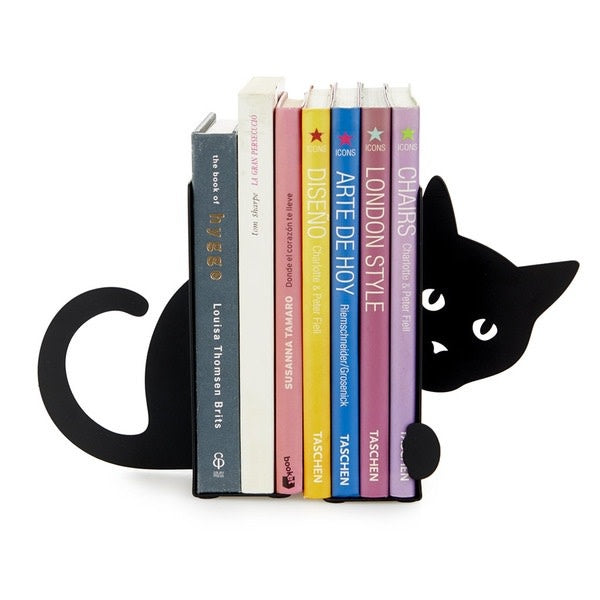 Serre-livres - Chat Caché Noir