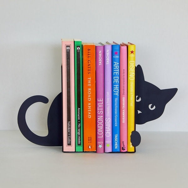 Bookend - Black Hidden Cat 