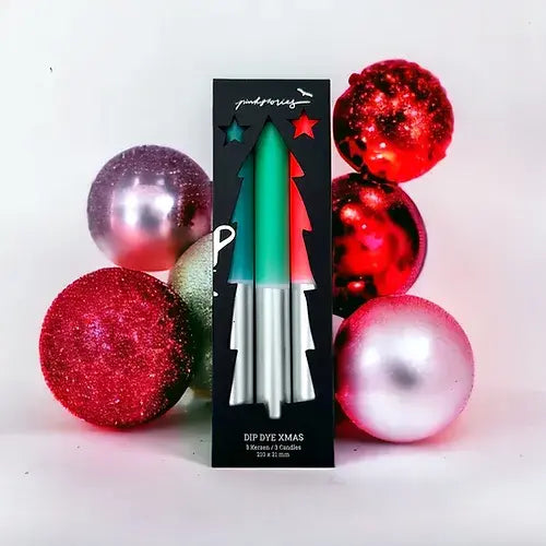 Bougies Dip Dye X-Mas Holly Jolly