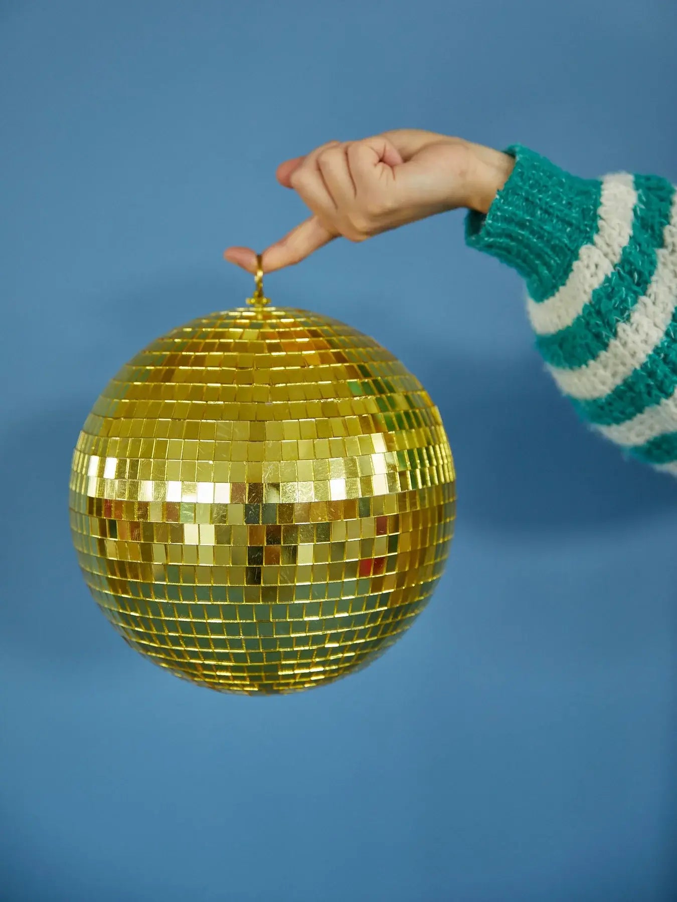 Golden faceted globe - large model 25 cm