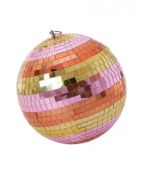 Boule à Facettes Multicolore et Dorée - Grand modèle 25 cm