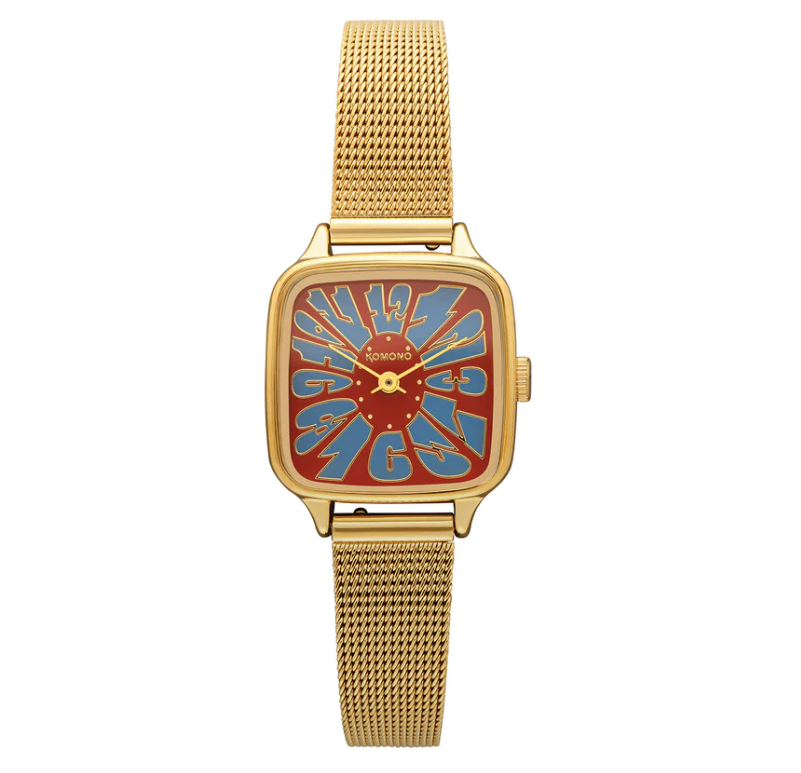 Montre Kate Flower royale gold maroon blue