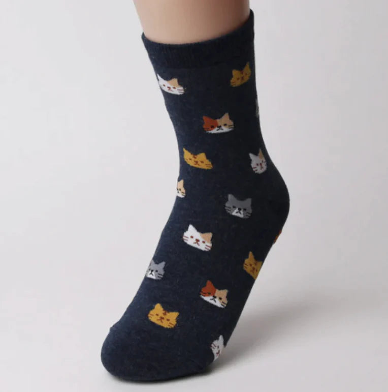 Chaussettes Chats navy - 36-39