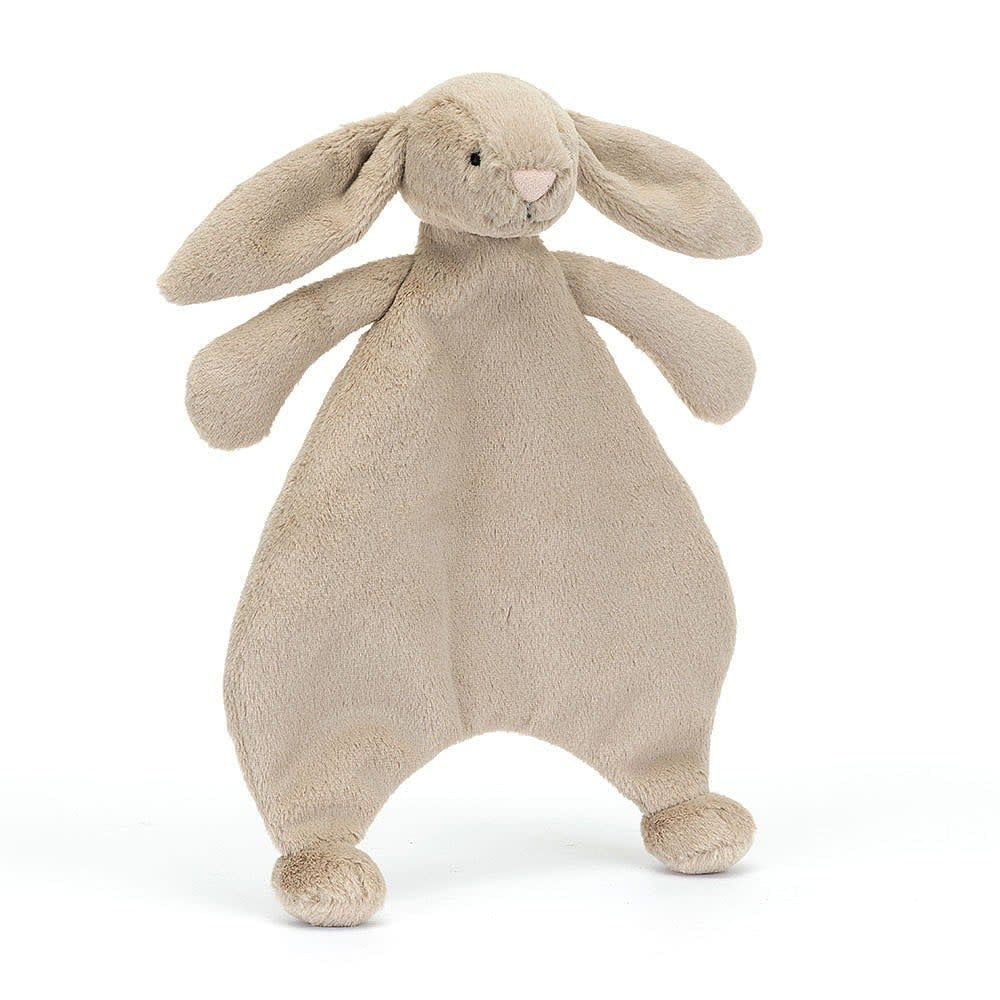 Doudou plat lapin timide beige