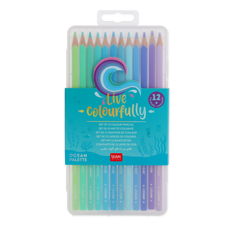 Live Colorfully Cyan Colored Pencils