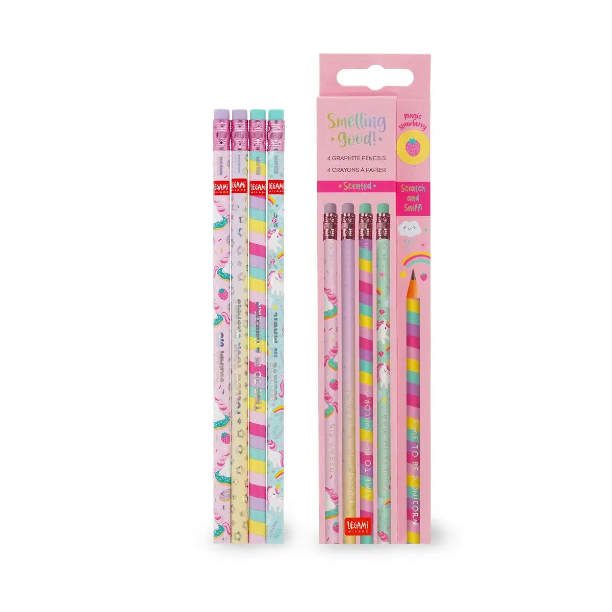 Set of 4 Scented Pencils - Unicorn 