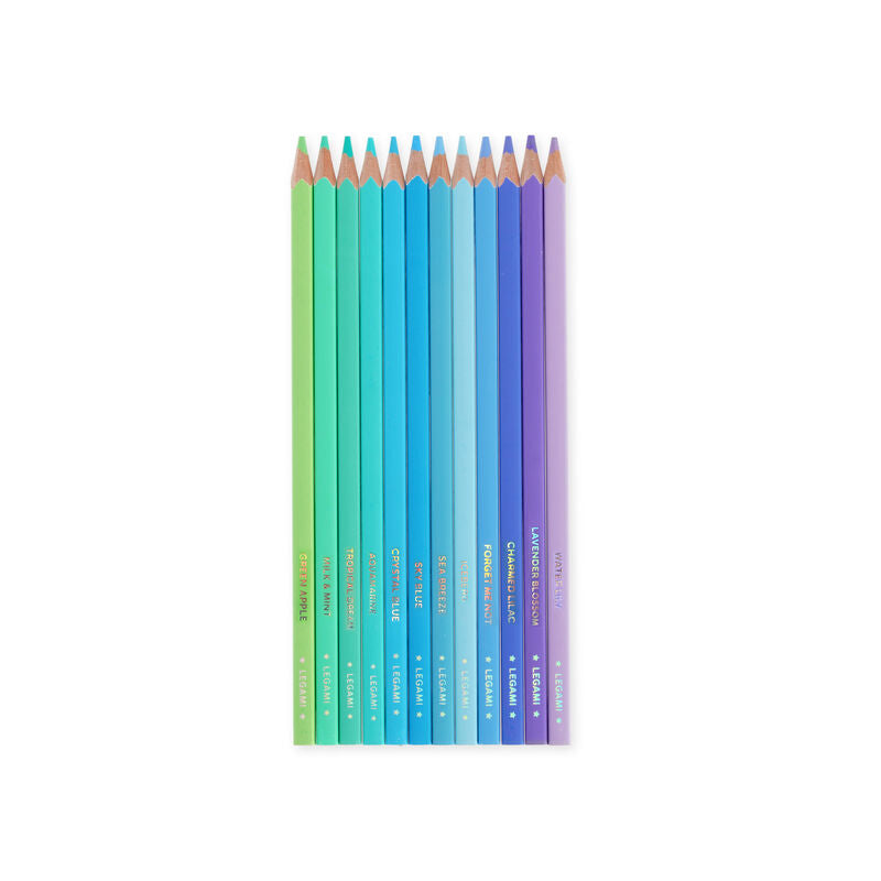 Live Colorfully Cyan Colored Pencils