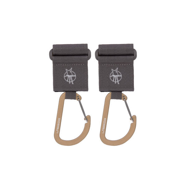 Pram Clips with Carabiner Hook CAS Anthracite 