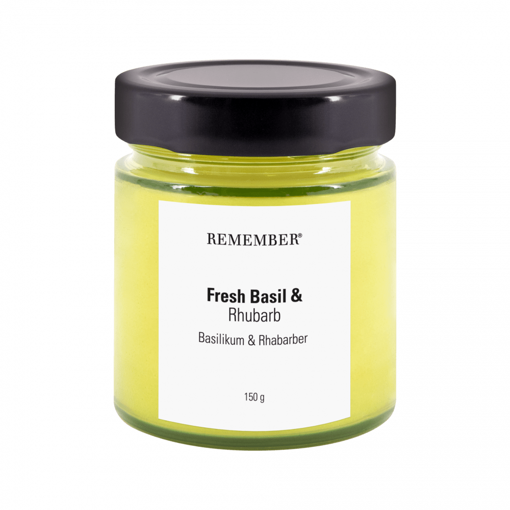 Scented Candle - Fresh Basil & Rhubarb 