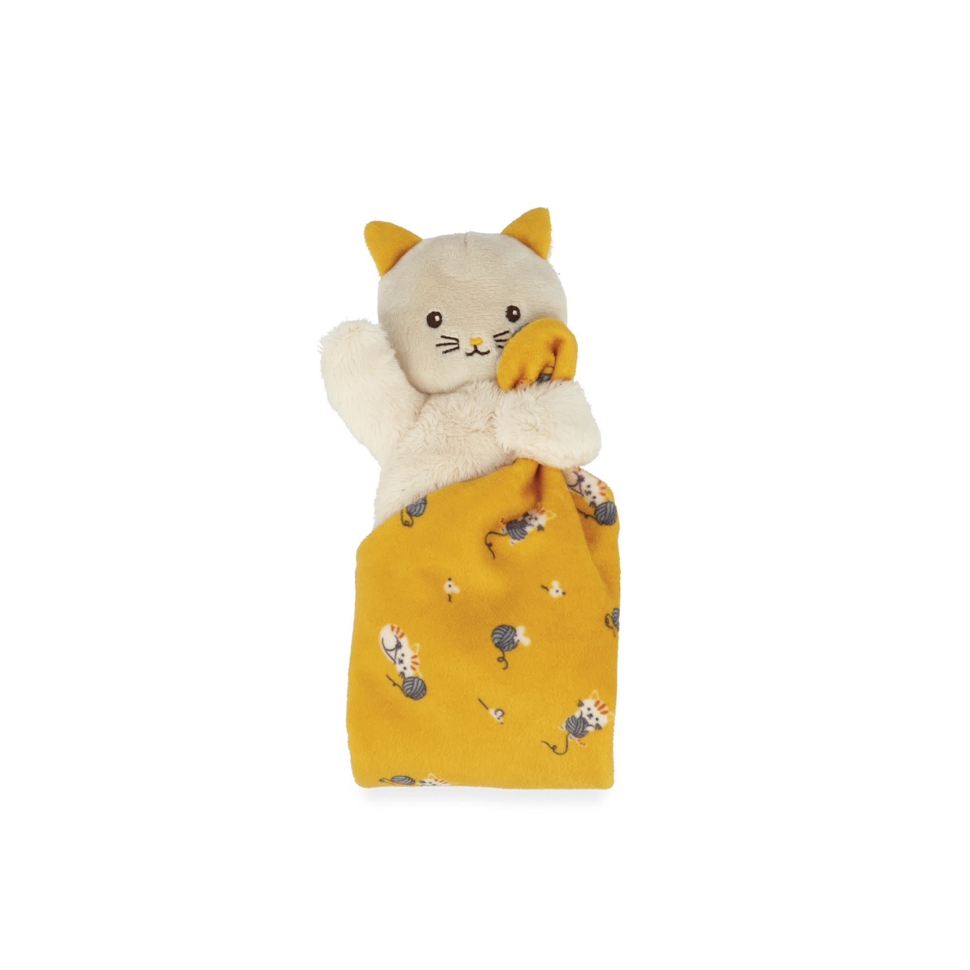 Yellow cat cuddly toy 