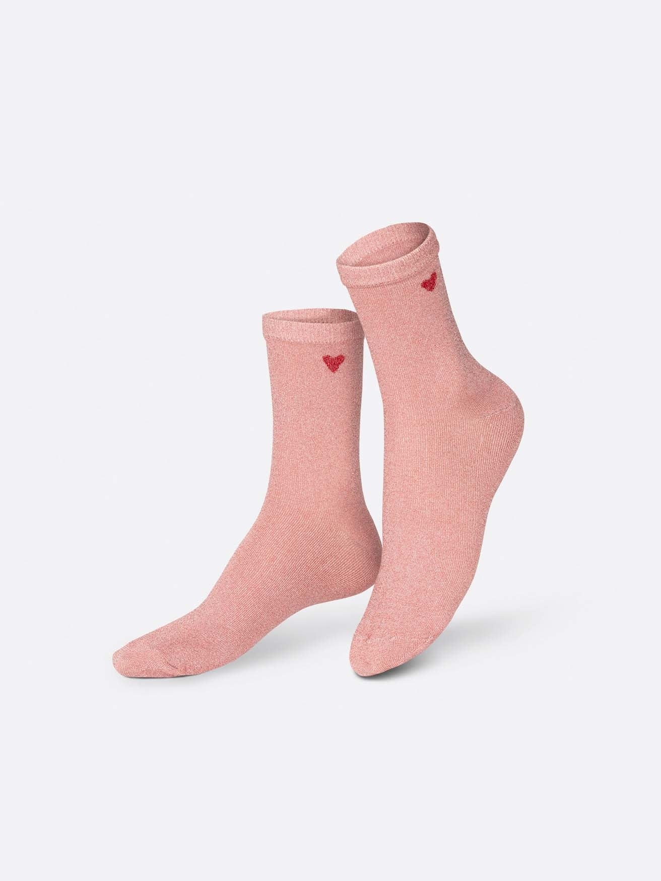 Chaussettes cœur rose