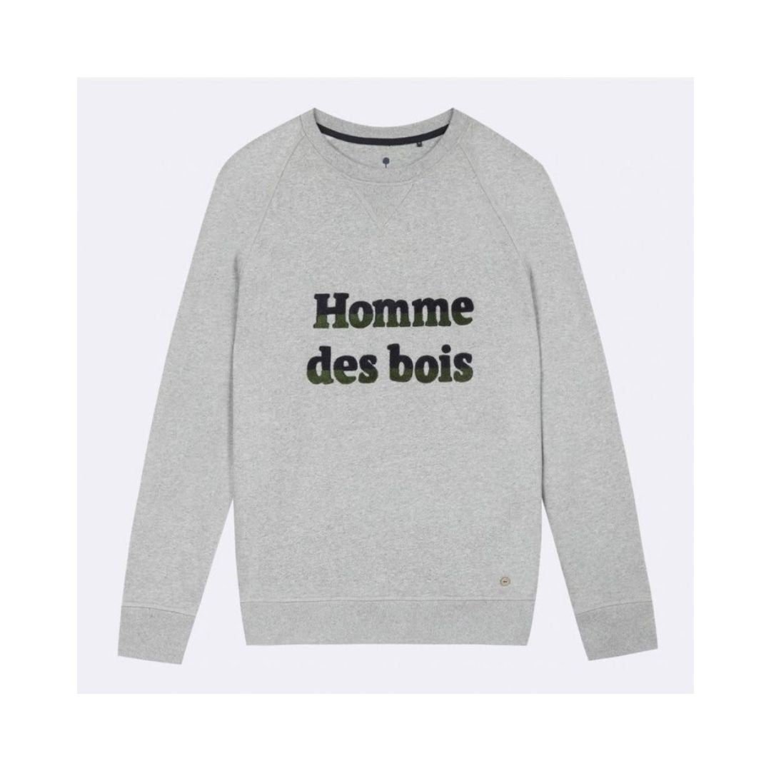 Sweat Darney Homme des Bois Col Rond Gris