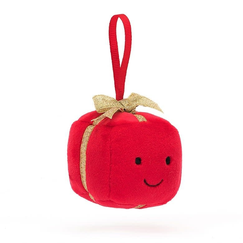 Pluche Kerstcadeau Hangend Rood 