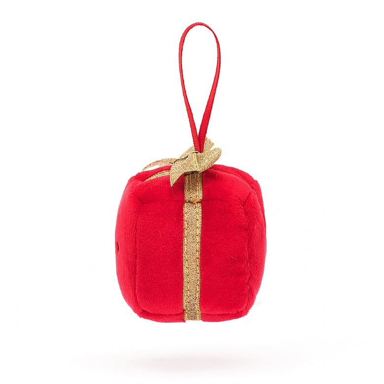 Pluche Kerstcadeau Hangend Rood 