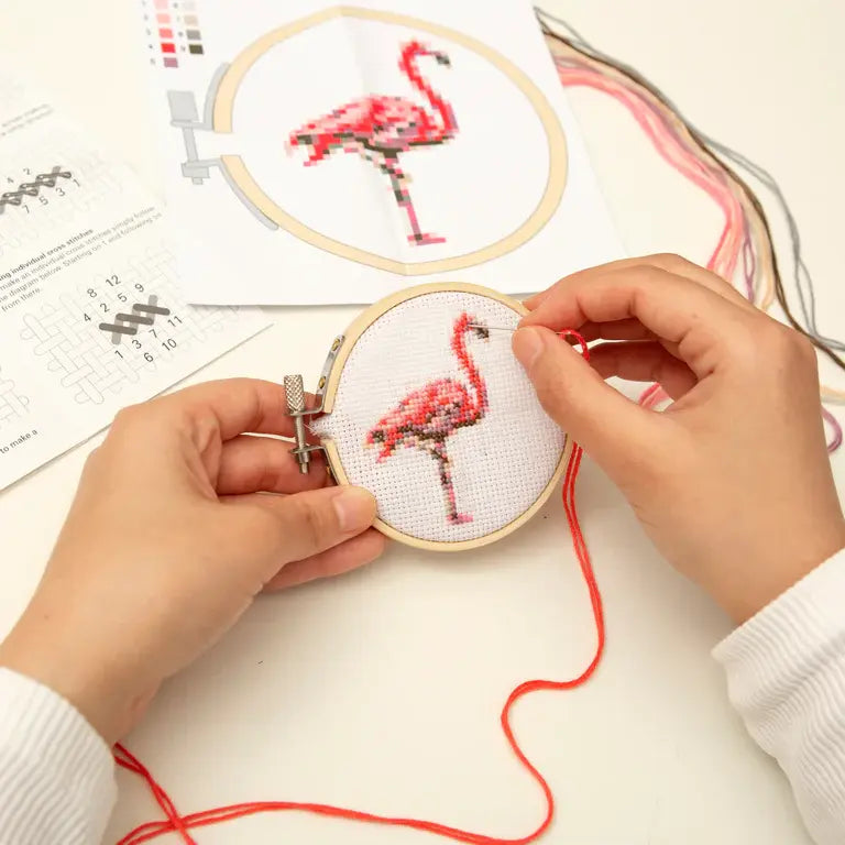 Pink Flamingo Embroidery Kit 