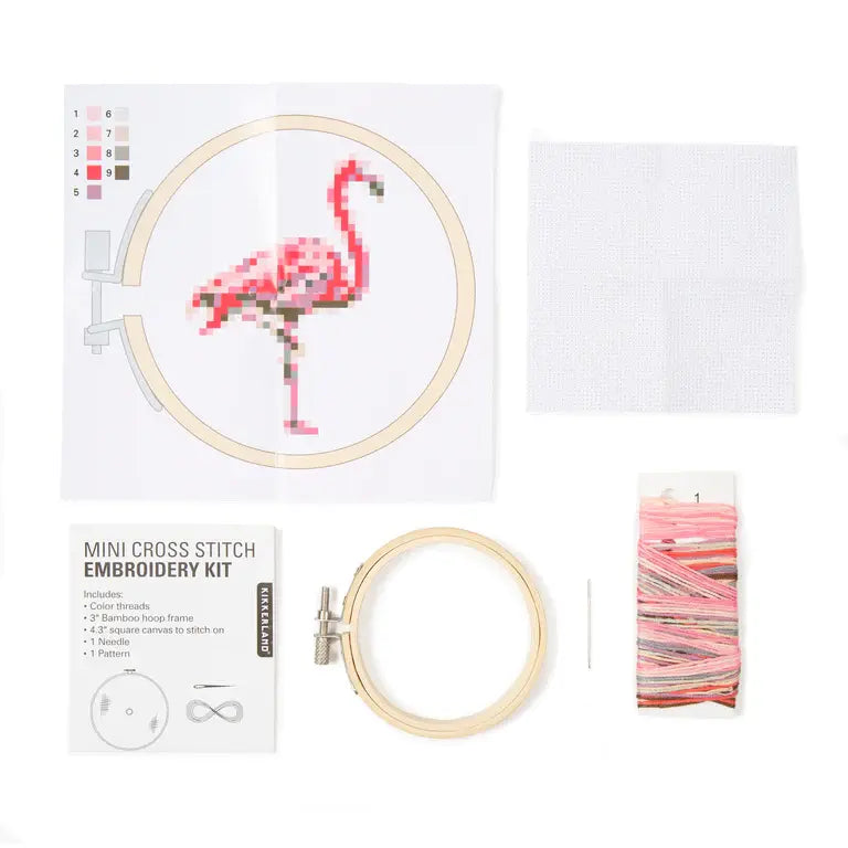 Pink Flamingo Embroidery Kit 