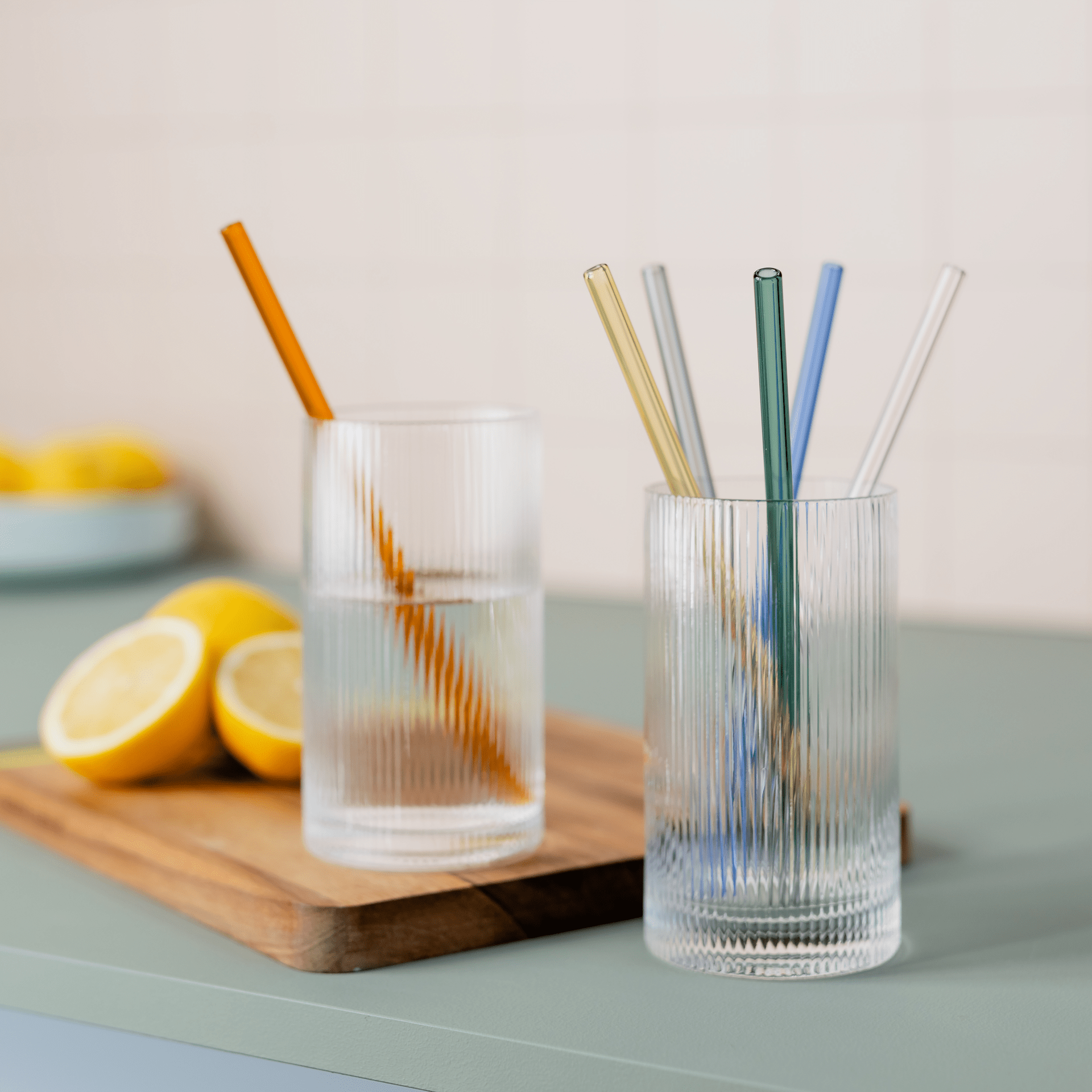 Pailles en Verre - x6 Multicolore