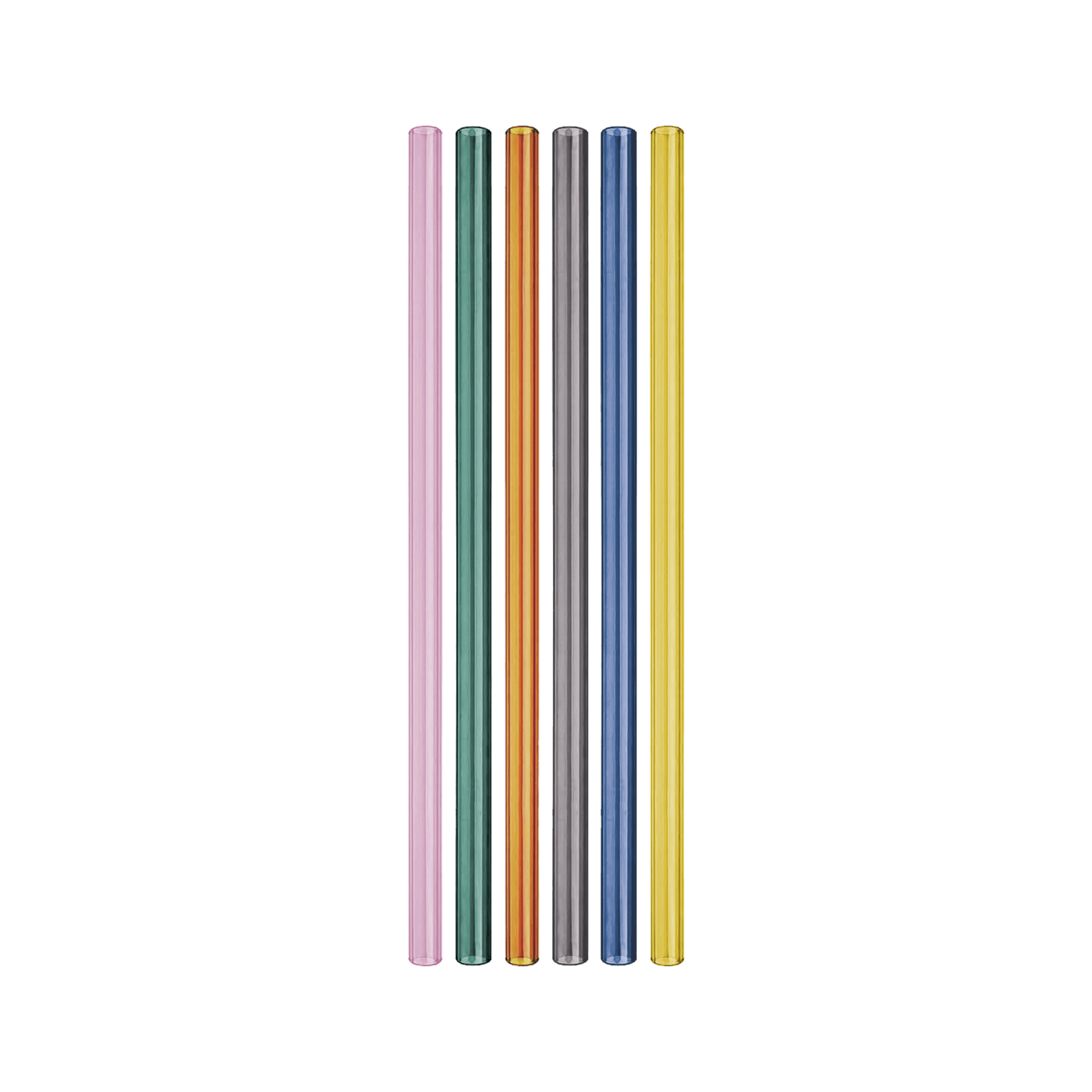 Glass Straws - x6 Multicoloured 