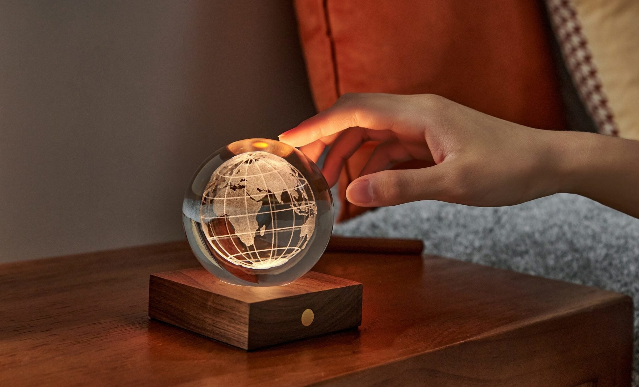 Amber Crystal Light - Globe Terrestre