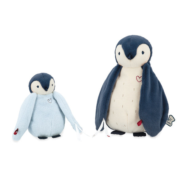 Lot de 2 Peluches Câlin manchot bleu