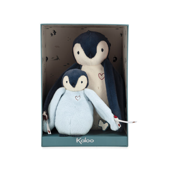 Set van 2 blauwe pinguïn knuffels 