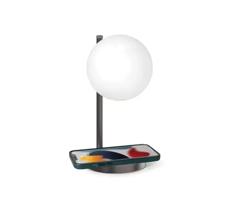 Induction Table Lamp and Charger Bubble Gun metal 