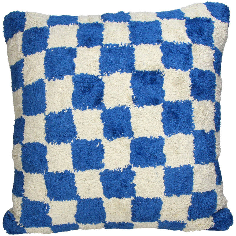 Coussin - Carreaux Bleu & Blanc