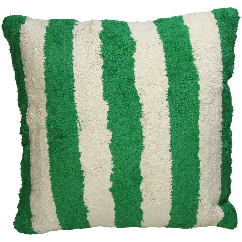 Coussin - Rayures Vert & Blanc