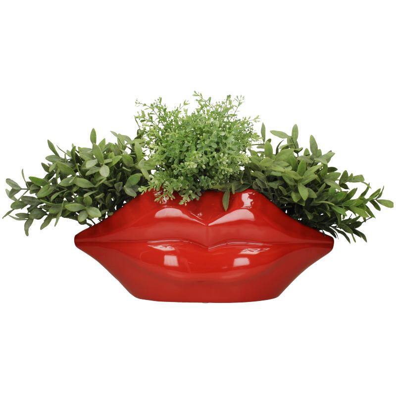 Earthenware Vase - Red Lips