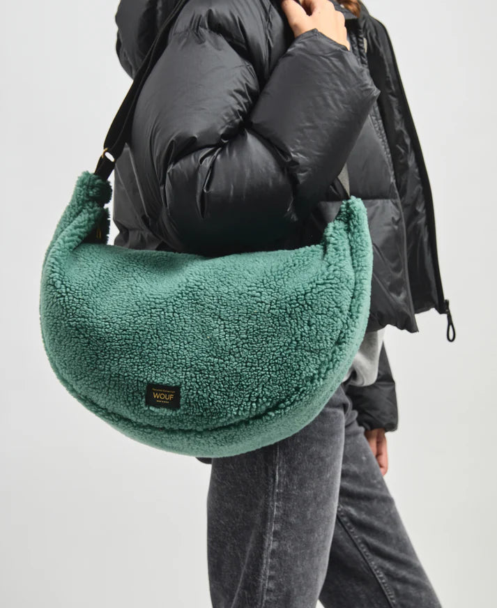 Large Shoulder Bag - Moss Teddy