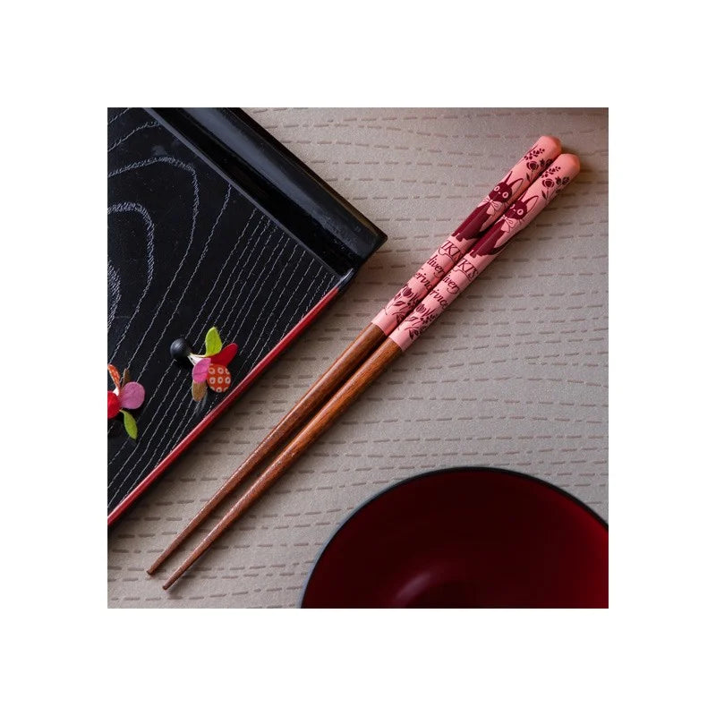 Baguettes laquées 21cm Esquisses Rose - Kiki la petite sorcière