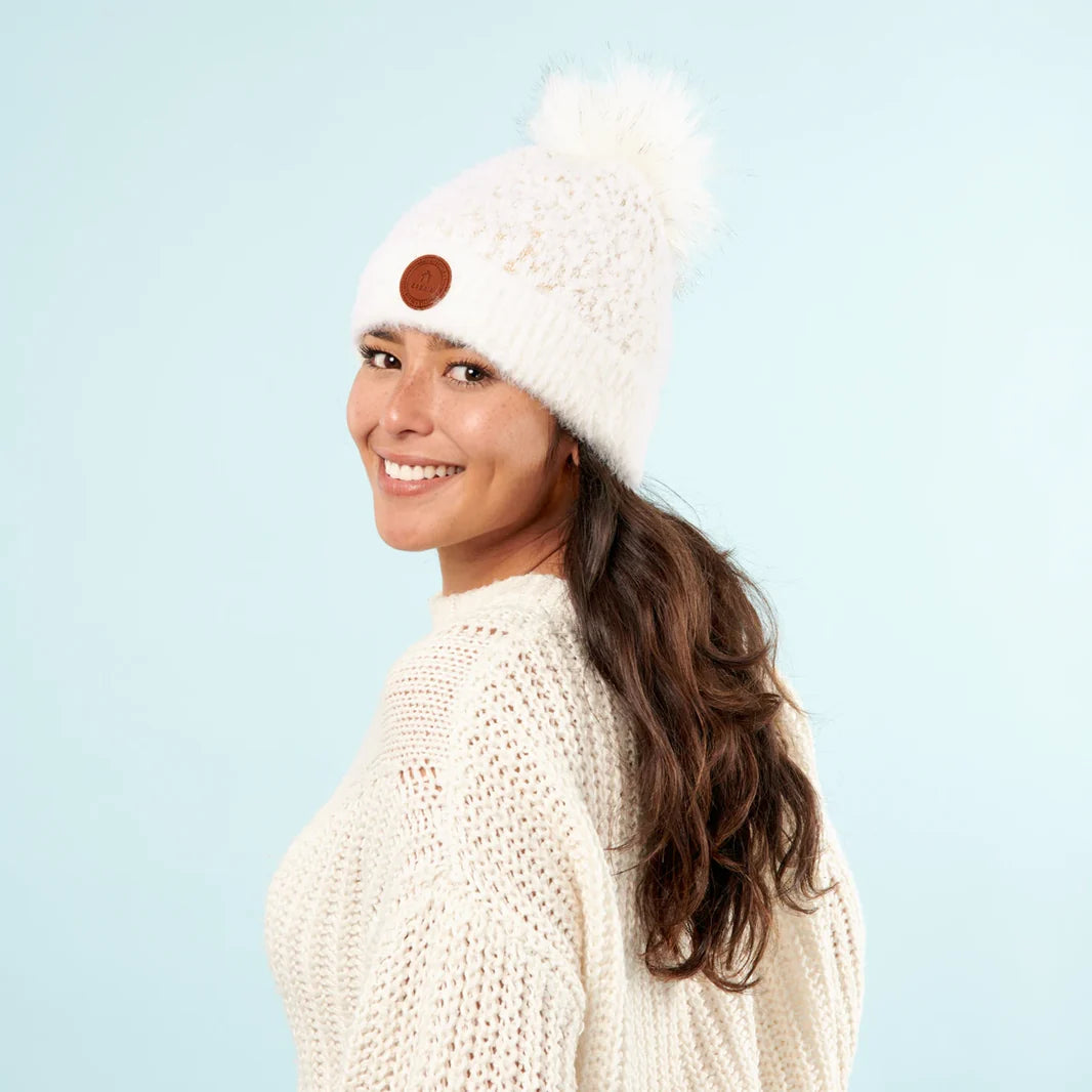 Angel Face White Fleece Beanie