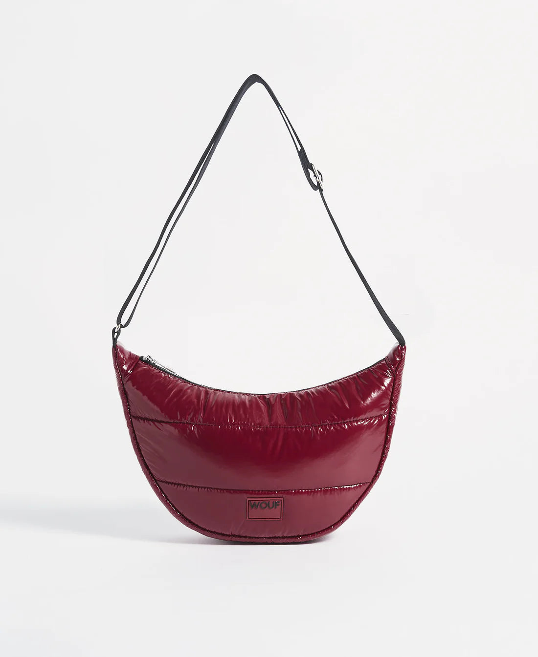 Quilted Crossbody Bag - Glossy Burgundy