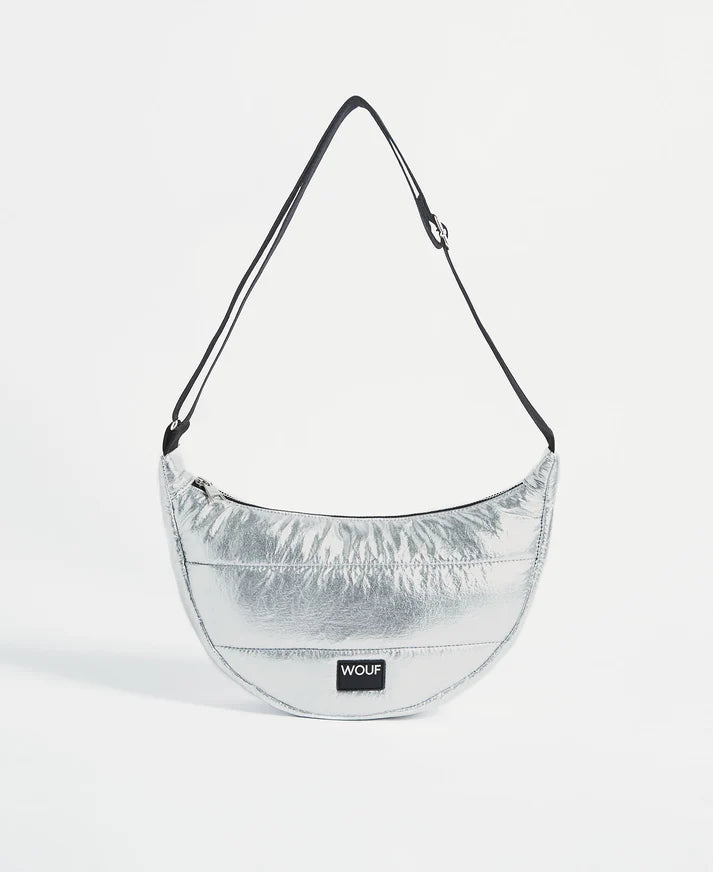 Quilted Crossbody Bag - Glossy Silver