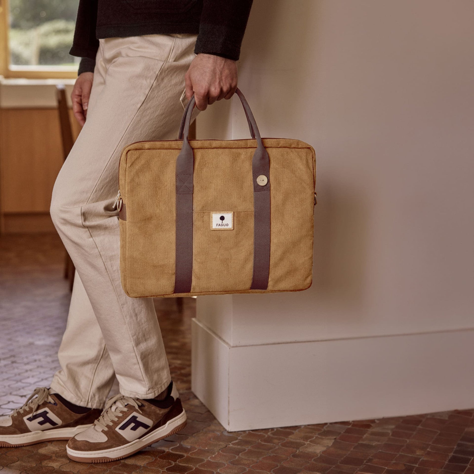 Laptop Bag Laptop Camel Vegan Faguo