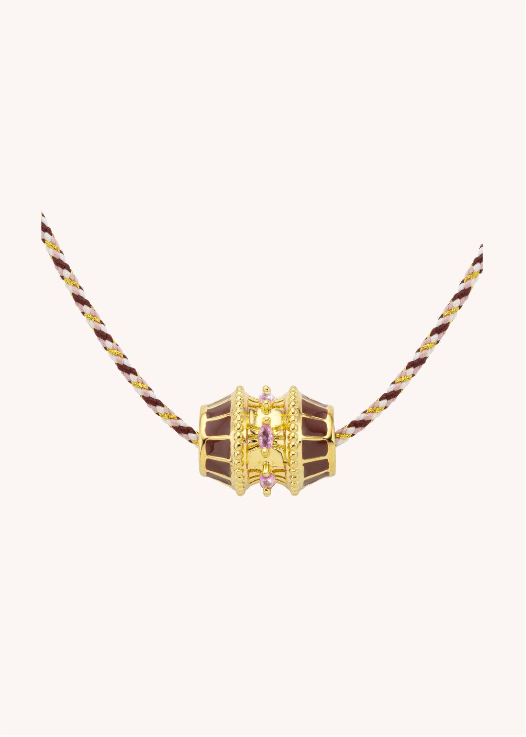 Necklace - Burgundy Talisman Gold