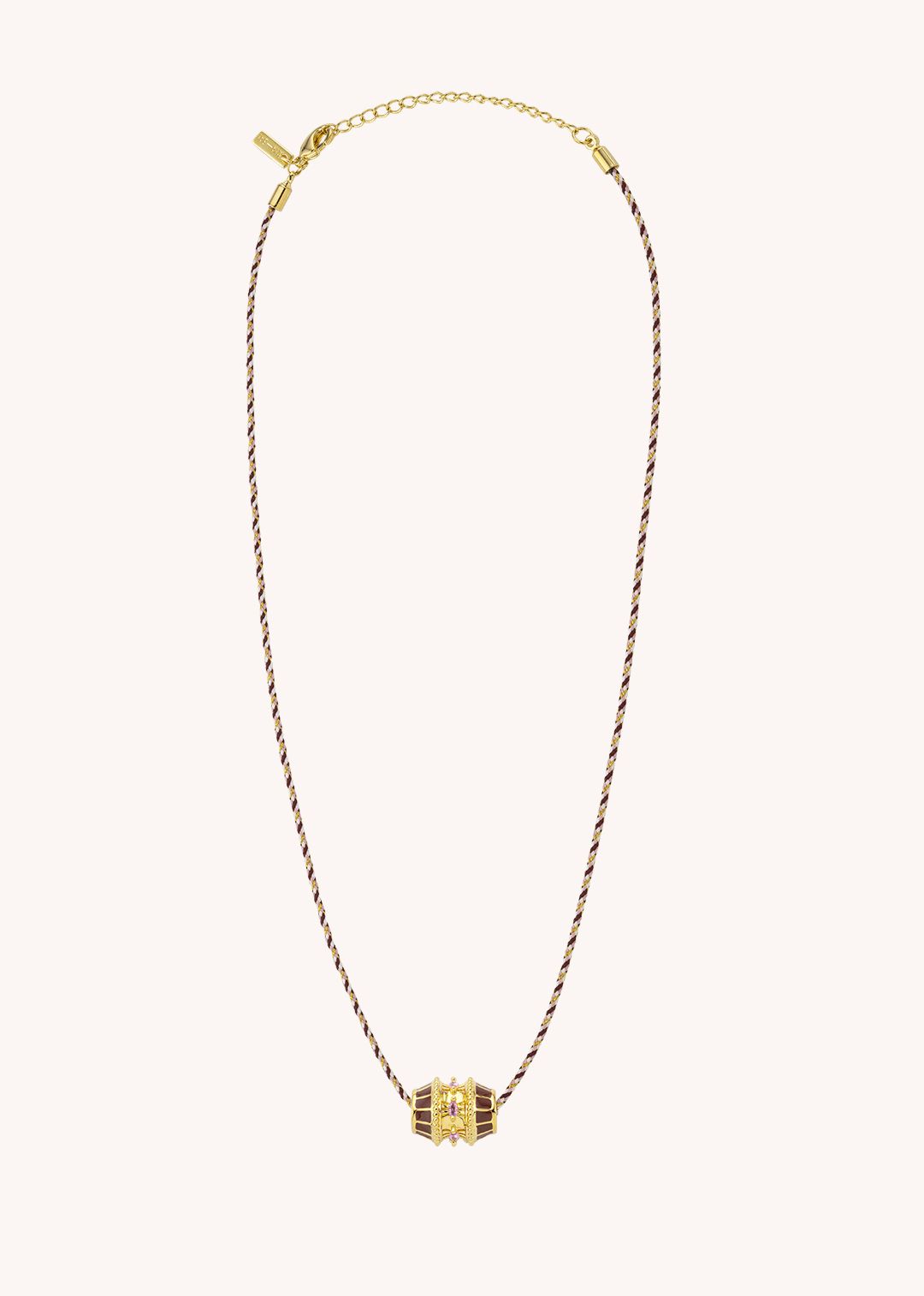 Necklace - Burgundy Talisman Gold