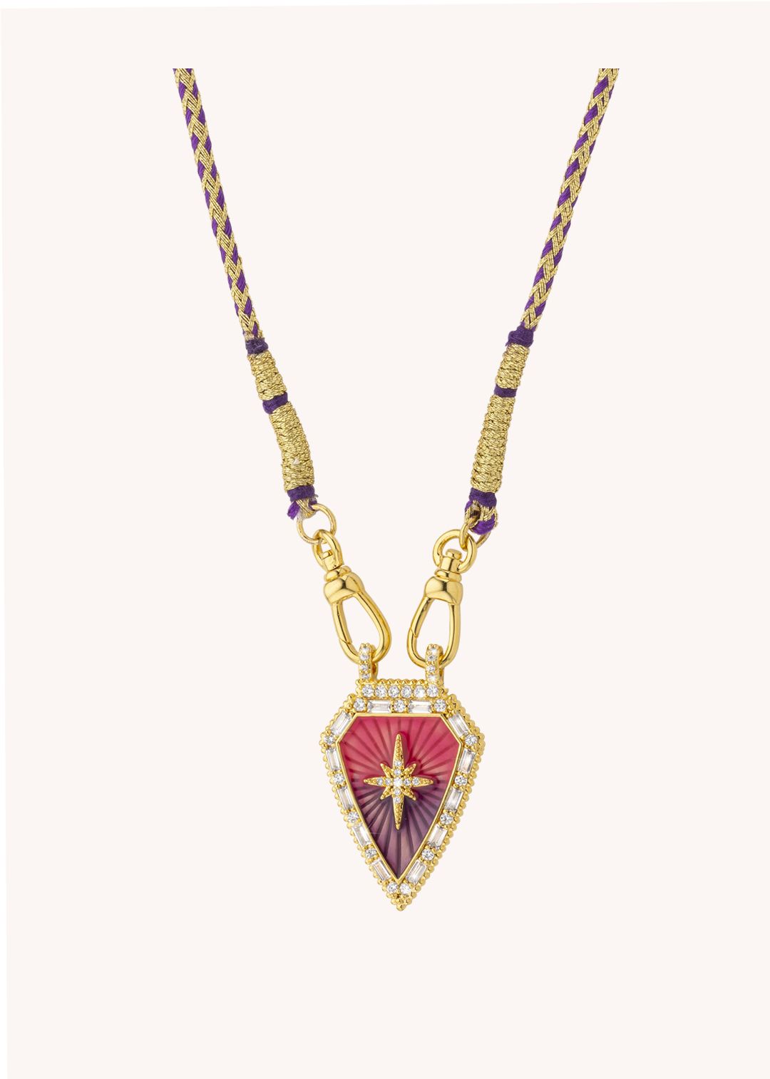 Ketting - Purple Rainbow Diwali Warrior Goud