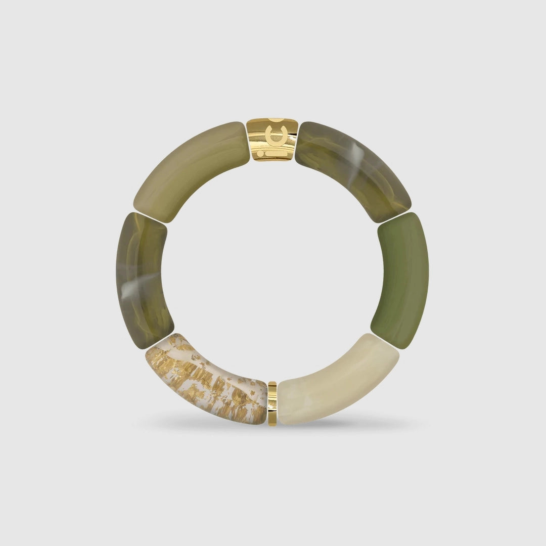 Bella Khaki Green Gold Bracelet