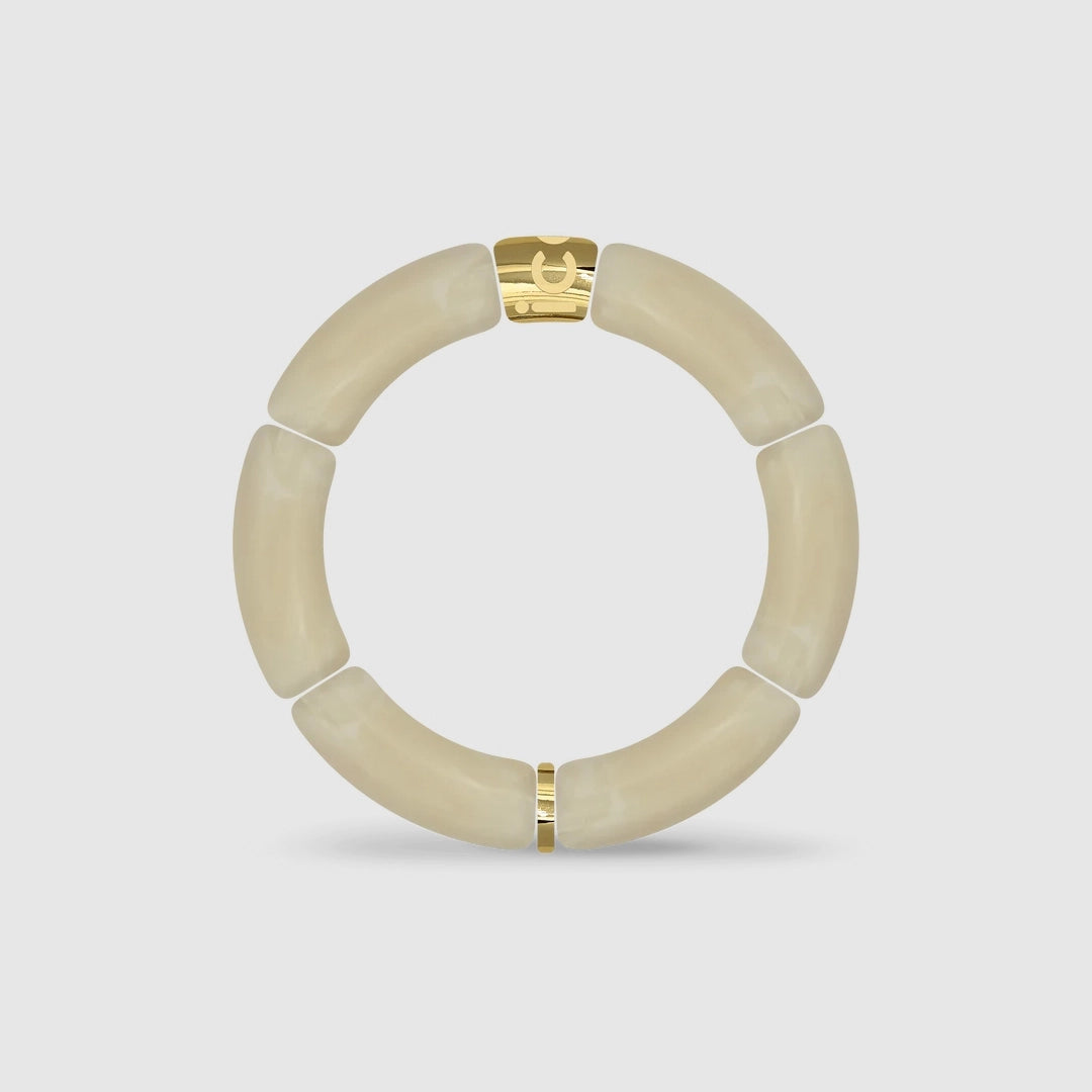 Bella Volle Parel Armband Beige