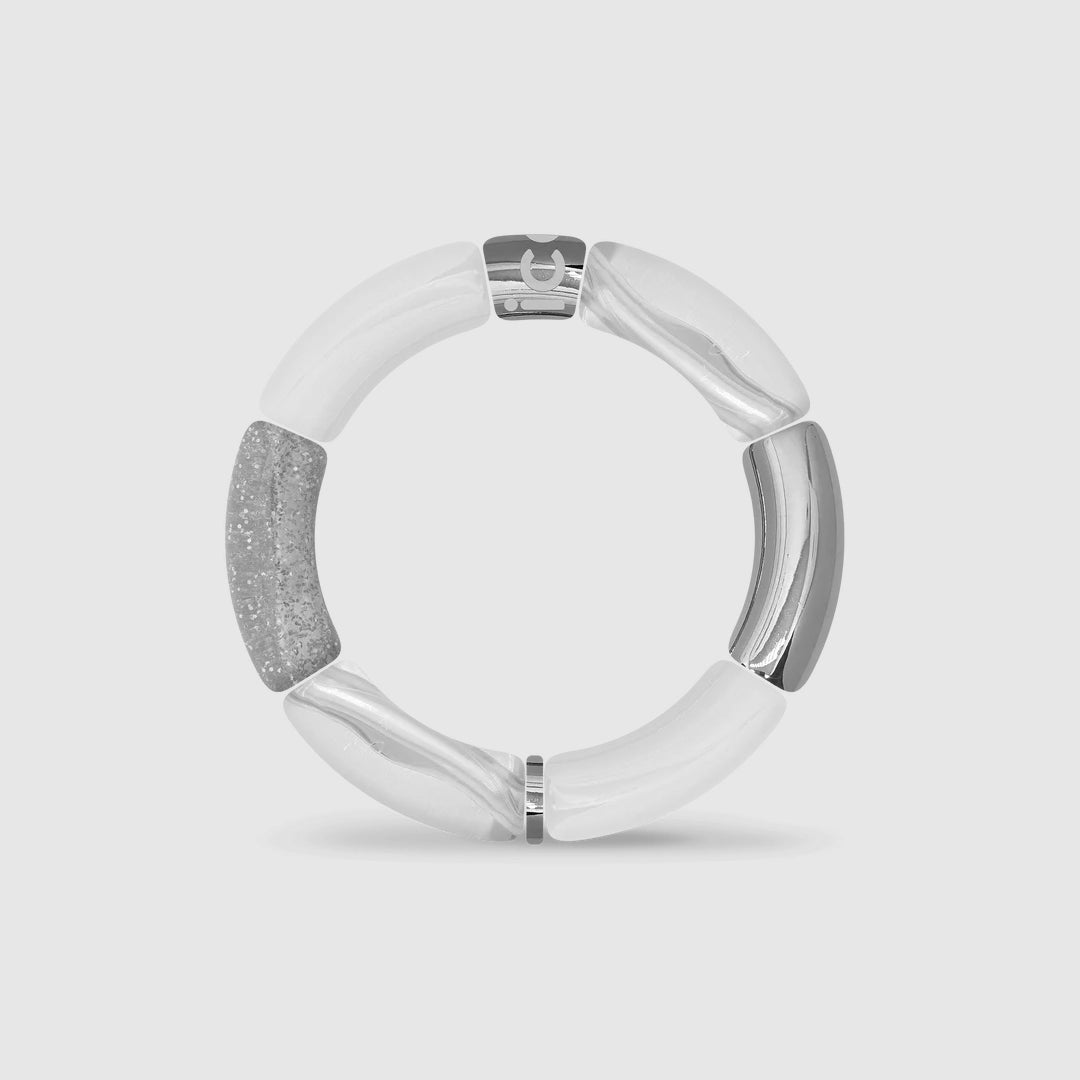 Bella Silver Transparent White Bracelet