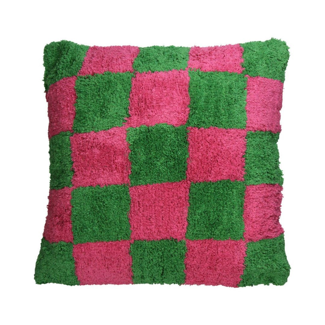 Cushion - Tiles Green & Pink 