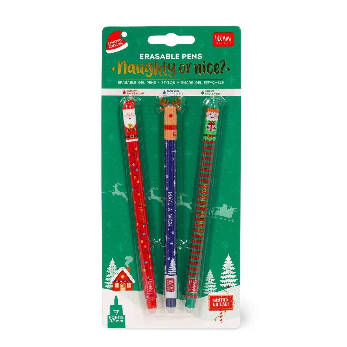 Stylos Effaçables - Naughty or Nice - Édition Spéciale Noël 2024 - Legami