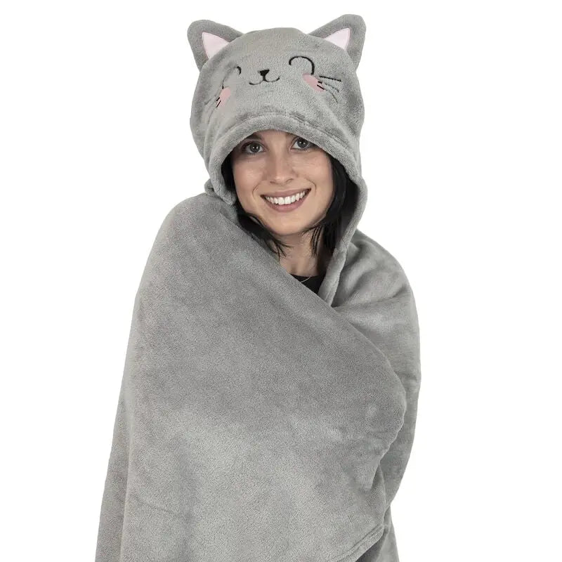 Hooded Blanket - Cozy Hugs - Kitty