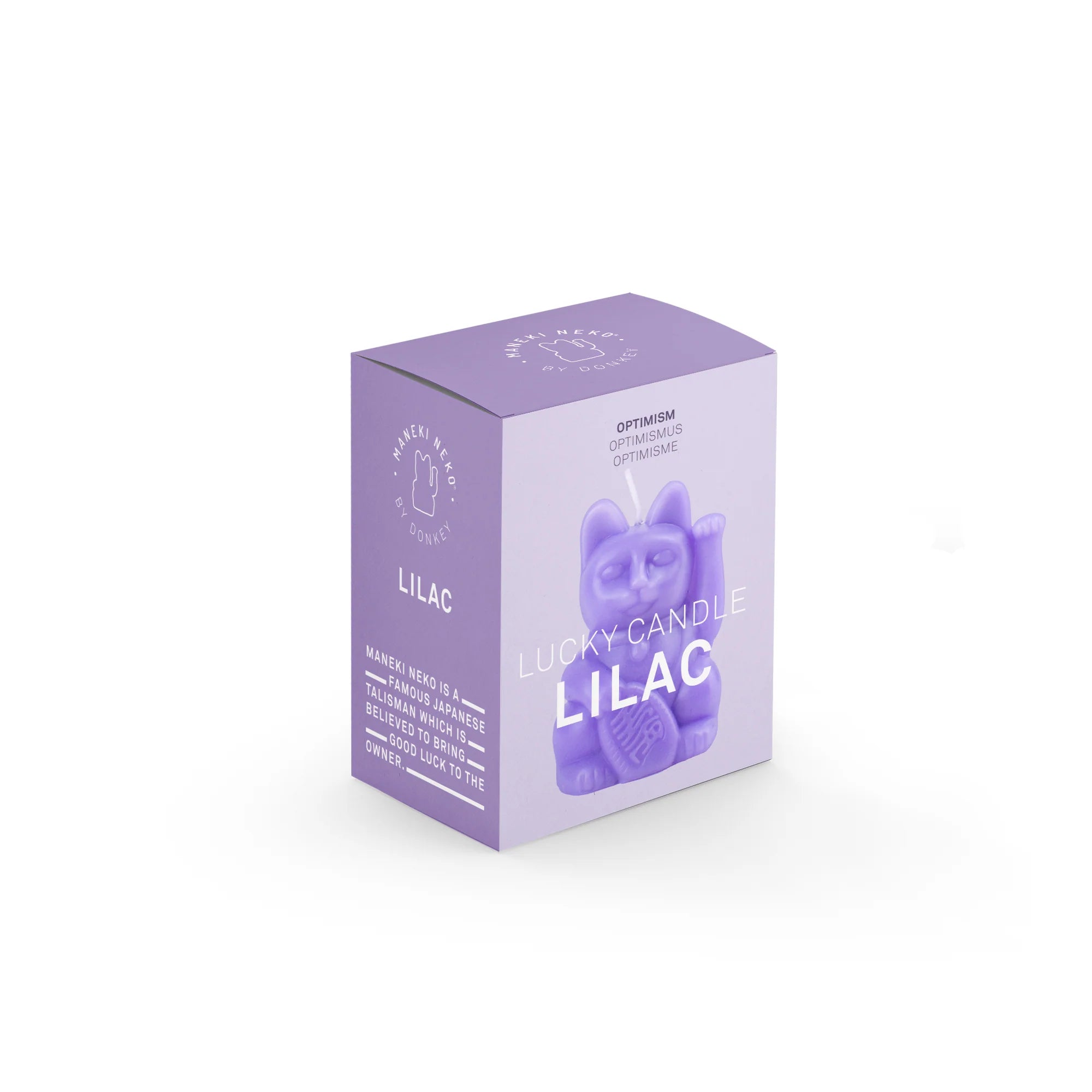 Lilac Maneki Neko Cat Candle