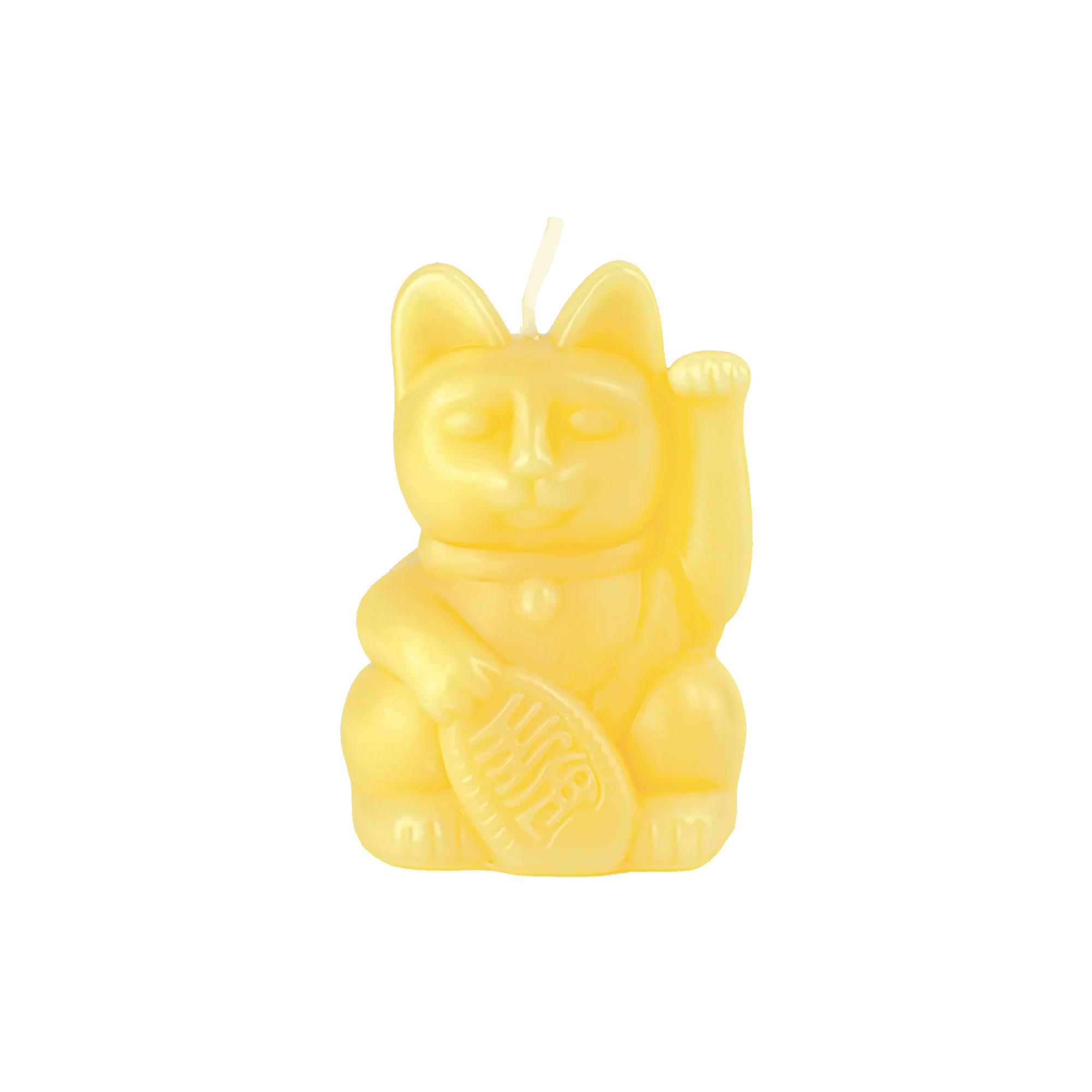 Yellow Maneki Neko Cat Candle