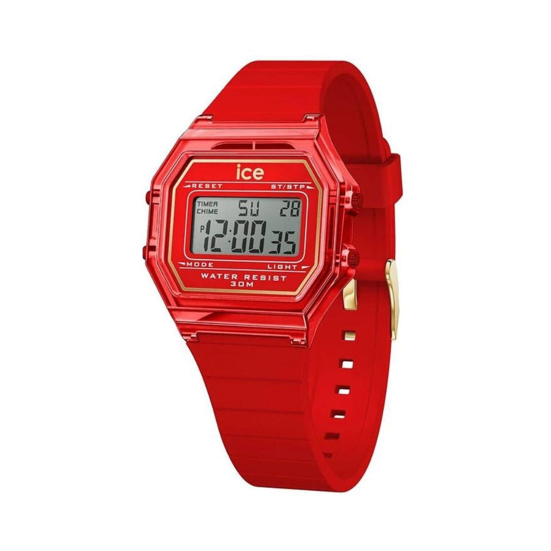 Montre Ice Digit Retro - Rouge Passion Clear S