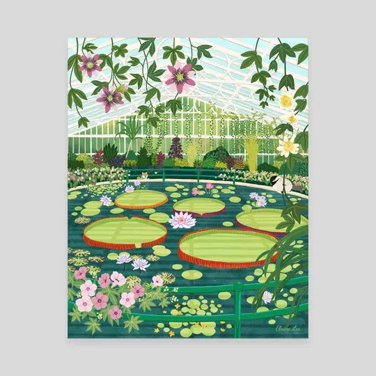 Coffret Peinture au numéro - Waterlily GlassHouse par Elainedraws